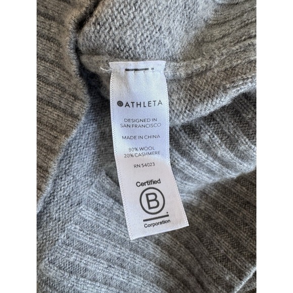 Athleta Vital Sweater Womens Oversized XS Gray Knit V Neck Soft Sweater EUC - Picture 6 of 8